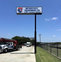 Pole sign off highway in Royce City, TX Completed for Interstate Equipment