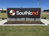 Monument sign refurbishing with new tenant name in Fort Worth, TX Completed for Southland