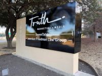 New commercial monument signage for Addison TX Completed for Truth Media Marketing