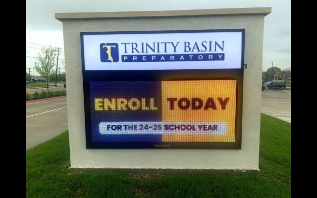 Trinity Basin Grand Prairie Company Lobby Sign